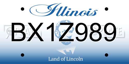 BX1Z989 Illinois License Plate