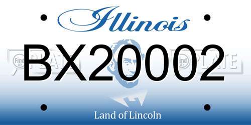 BX20002 Illinois License Plate