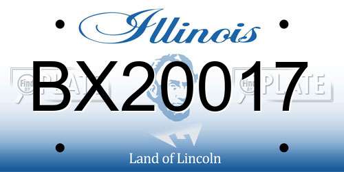 BX20017 Illinois License Plate