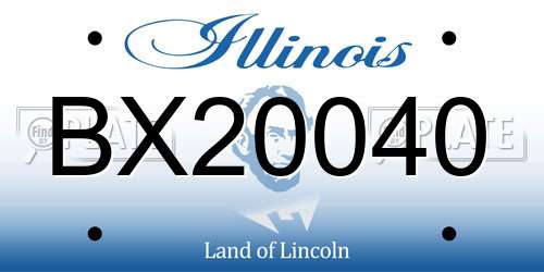 BX20040 Illinois License Plate