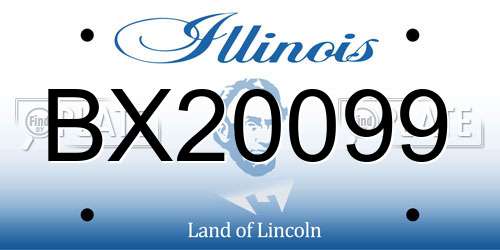 BX20099 Illinois License Plate