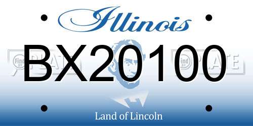 BX20100 Illinois License Plate