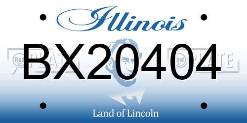 BX20404 Illinois License Plate