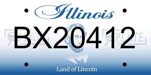 BX20412 Illinois License Plate