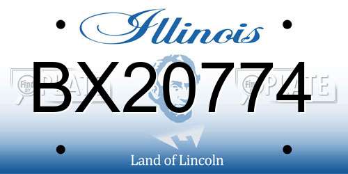BX20774 Illinois License Plate