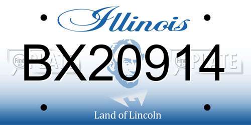 BX20914 Illinois License Plate