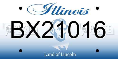 BX21016 Illinois License Plate
