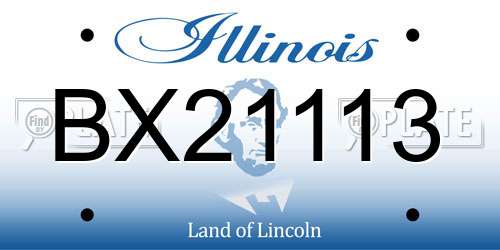 BX21113 Illinois License Plate