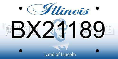 BX21189 Illinois License Plate