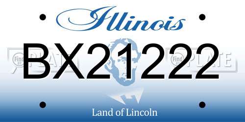 BX21222 Illinois License Plate