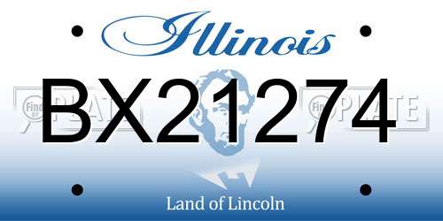 BX21274 Illinois License Plate