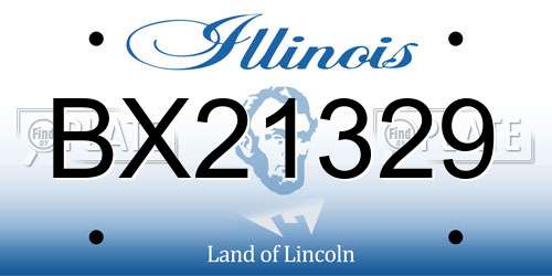 BX21329 Illinois License Plate