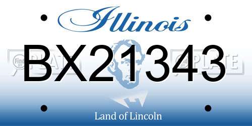 BX21343 Illinois License Plate