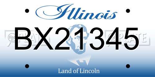 BX21345 Illinois License Plate