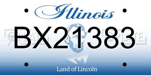 BX21383 Illinois License Plate