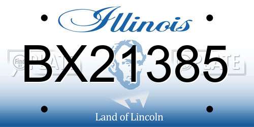 BX21385 Illinois License Plate