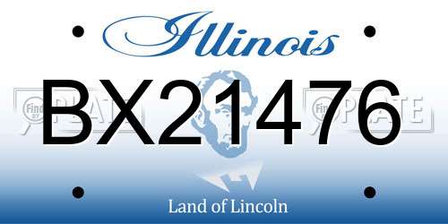 BX21476 Illinois License Plate