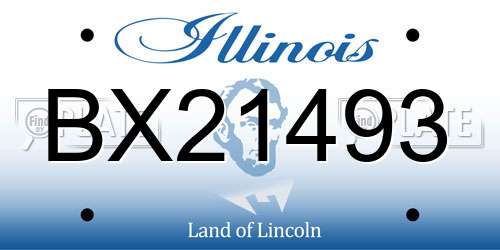 BX21493 Illinois License Plate