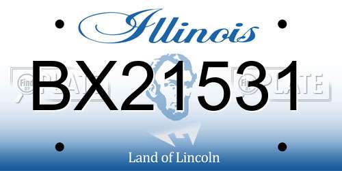 BX21531 Illinois License Plate