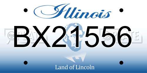 BX21556 Illinois License Plate
