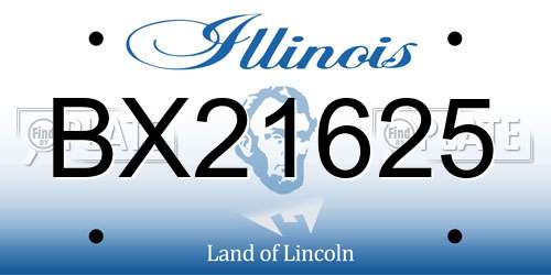 BX21625 Illinois License Plate