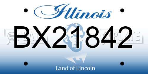 BX21842 Illinois License Plate
