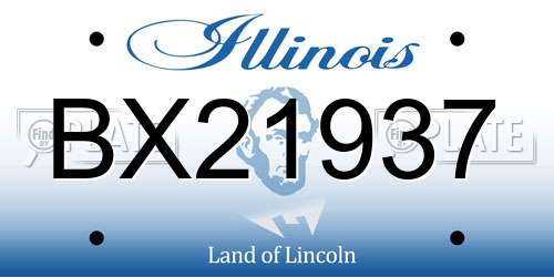 BX21937 Illinois License Plate
