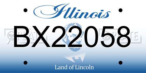 BX22058 Illinois License Plate