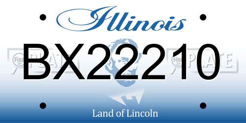 BX22210 Illinois License Plate