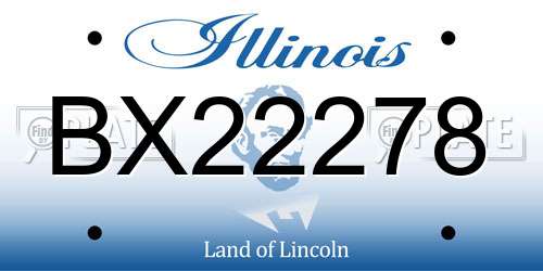 BX22278 Illinois License Plate