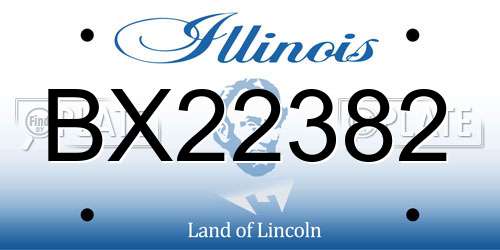 BX22382 Illinois License Plate