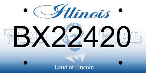 BX22420 Illinois License Plate