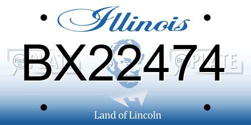 BX22474 Illinois License Plate