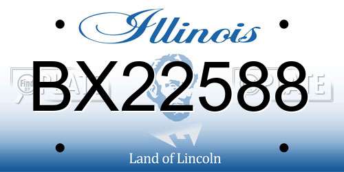 BX22588 Illinois License Plate