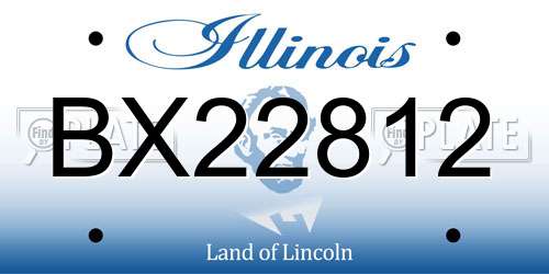 BX22812 Illinois License Plate