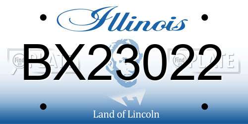 BX23022 Illinois License Plate