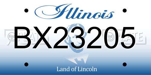 BX23205 Illinois License Plate