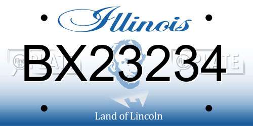 BX23234 Illinois License Plate