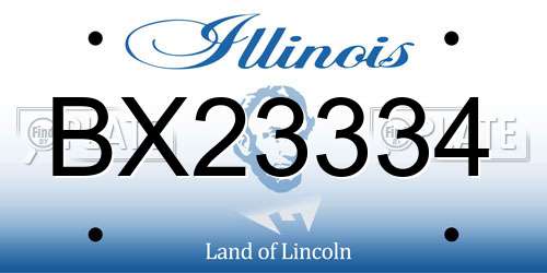 BX23334 Illinois License Plate