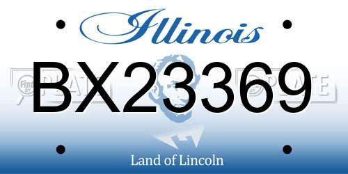 BX23369 Illinois License Plate