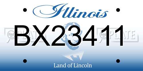 BX23411 Illinois License Plate