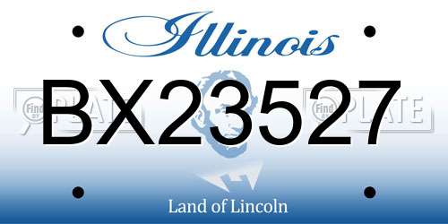 BX23527 Illinois License Plate
