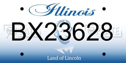 BX23628 Illinois License Plate