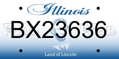 BX23636 Illinois License Plate
