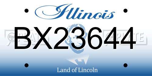 BX23644 Illinois License Plate
