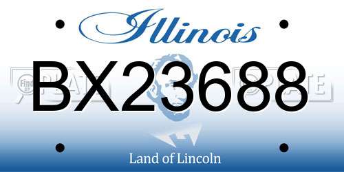 BX23688 Illinois License Plate