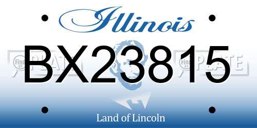 BX23815 Illinois License Plate