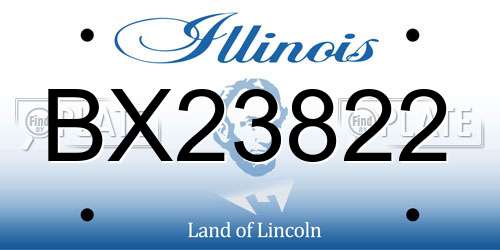 BX23822 Illinois License Plate