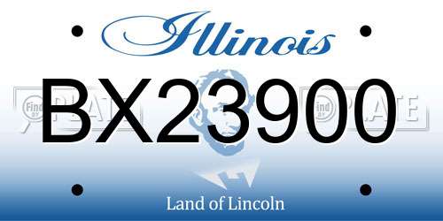 BX23900 Illinois License Plate