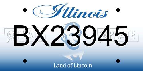 BX23945 Illinois License Plate